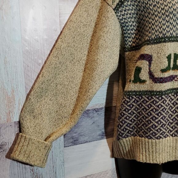 Woolrich Vintage Wool Cardigan Fox Dog Winter Fun, Sz M - Picture 5 of 8